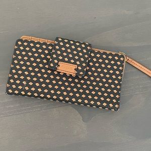 Fossil Wallet in black/white/tan
